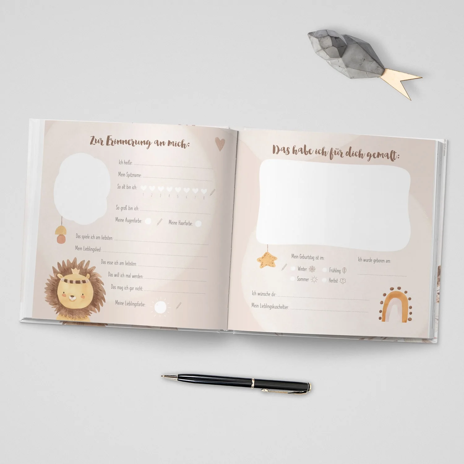 freundebuch-boho-löwenseite